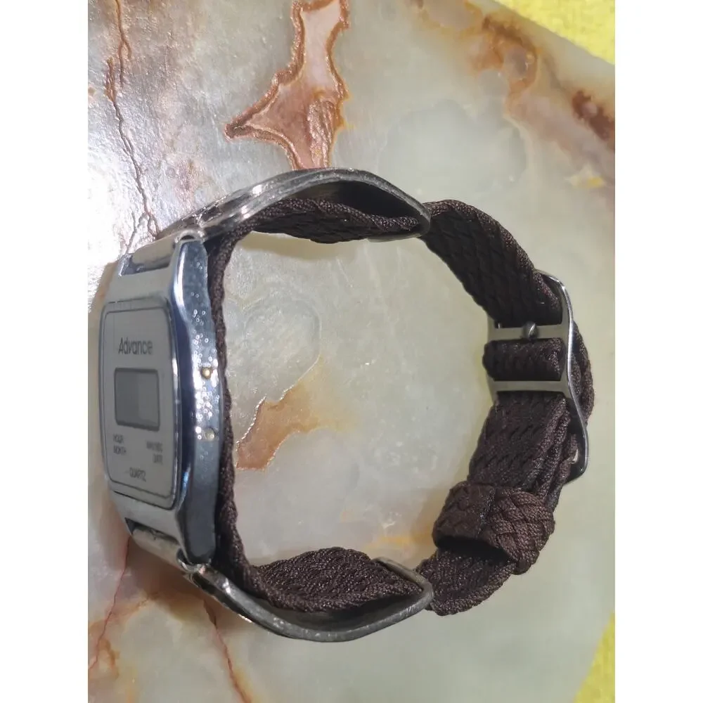 Vintage Advance Digital Watch Southwest Eagle Turquoise Coral Chip Inlay 1970s